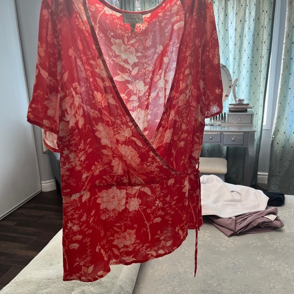 COPY - Lucky Brand Red Blouse - Picture 1 of 5